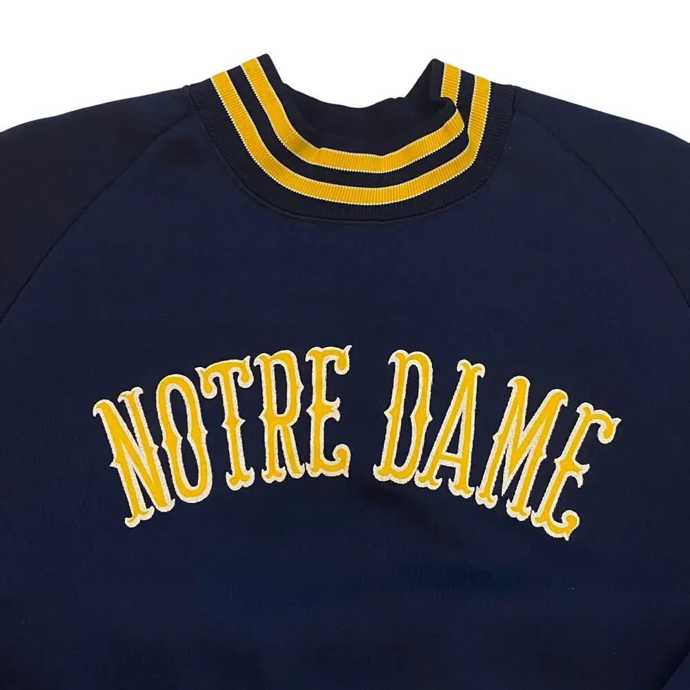 Vintage Champion Notre Dame Sweatshirt Mens XL Blue Mock Neck Long Sleeve 60s - Picture 3 of 8